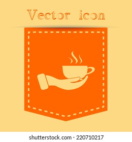 Orange icons with shadow. vector illustration