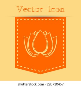 Orange icons with shadow. vector illustration