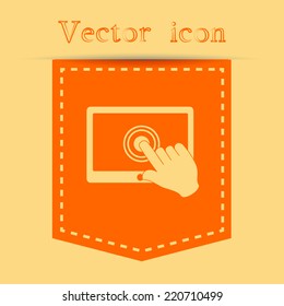 Orange icons with shadow. vector illustration