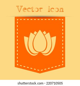 Orange icons with shadow. vector illustration