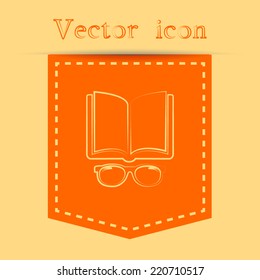 Orange icons with shadow. vector illustration