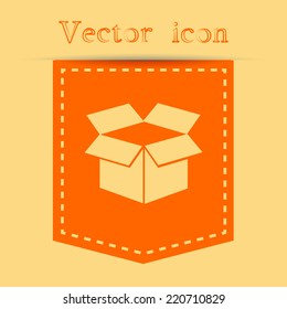 Orange icons with shadow. vector illustration