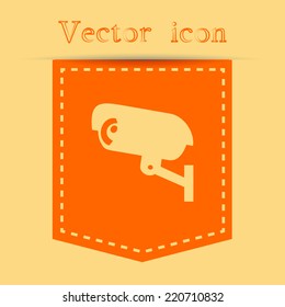 Orange icons with shadow. vector illustration
