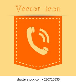 Orange icons with shadow. vector illustration