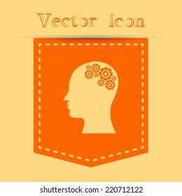 Orange icons with shadow. vector illustration