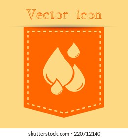 Orange icons with shadow. vector illustration