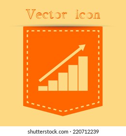 Orange icons with shadow. vector illustration