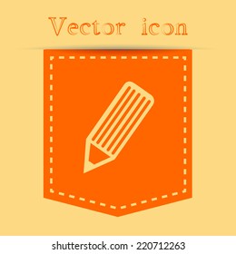 Orange icons with shadow. vector illustration