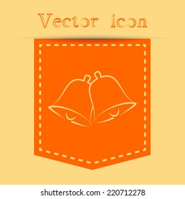 Orange icons with shadow. vector illustration
