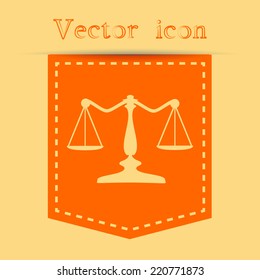 Orange icons with shadow. vector illustration 
