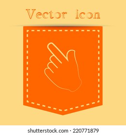 Orange icons with shadow. vector illustration 
