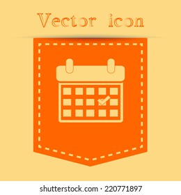 Orange icons with shadow. vector illustration 