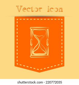 Orange icons with shadow. vector illustration 