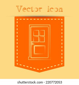 Orange icons with shadow. vector illustration 