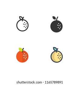 orange icons vector with different style