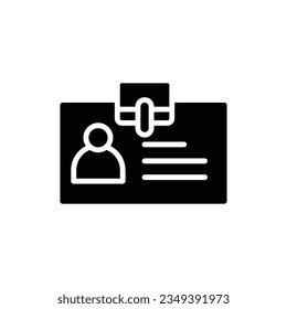 Orange Id Card Filled Icon Vector Illustration