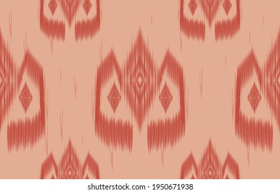 orange ikat seamless pattern Geometric ethnic oriental  traditional embroidery style.Design for background,carpet,mat,wallpaper,clothing,wrapping,Batik,fabric,Vector illustration.