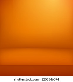Orange illuminated stage. Vector illustration. Vertical advertising template