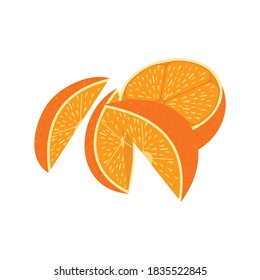 Ilustración naranja Pieza de corte de diseño aislada