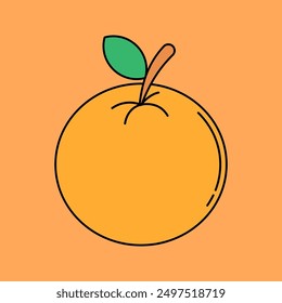 Orange Illustration flat design style isolated on orange background