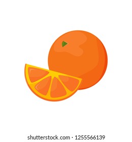 Orange illustration. Fruit, fresh, delicious. Food concept. Vector illustration can be used for topics like food market, ecology, nature