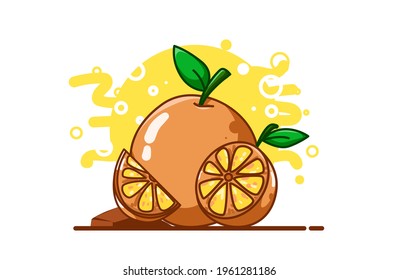 Orange illustration hand drawing hand drawing vector