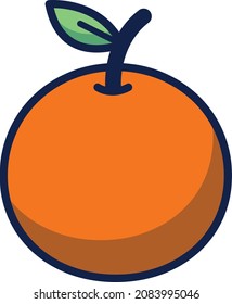 Icono de ilustración naranja diseño de comida plana