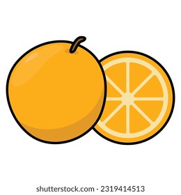 Ilustración naranja sobre fondo blanco para su diseño