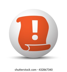 Orange Important Information icon on white ball