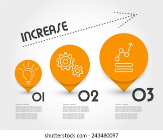 orange increase infographic. infographic concept.