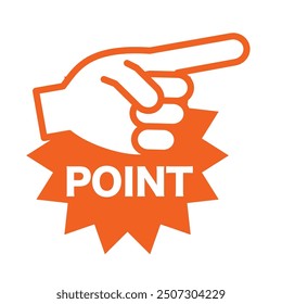 orange index finger point icon