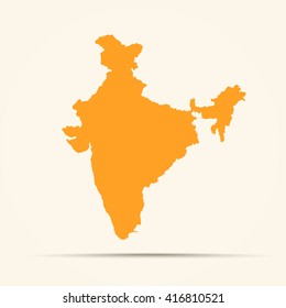 Orange India Map Illustration