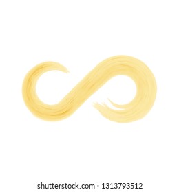 Orange infinity symbol icon. Hand drawn watercolor vectori illustration.