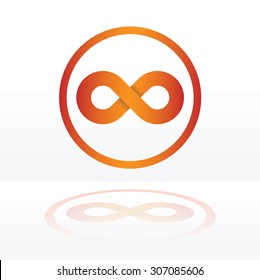 orange infinity symbol vector illustration