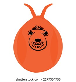Orange Inflatable Bouncer Toy with funny face.