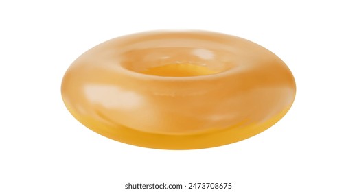 Orange Inflatable circle on isolated background. Swim ring, water donut, floatie, rubber ring on white background. Vector