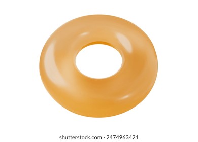 Orange Inflatable circle on isolated background. Swim ring, water donut, floatie, rubber ring on white background. Vector