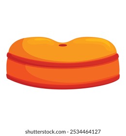 Orange inflatable pool float with a hole in the center, perfect for sunbathing and relaxing in the water