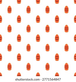 Orange inflatable rubber boats creating a seamless pattern for water safety and recreation