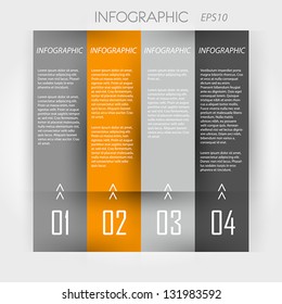 Orange Infographic 4 Columns. Infographic Concept.