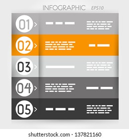 orange infographic five options in rings. infographic concept.