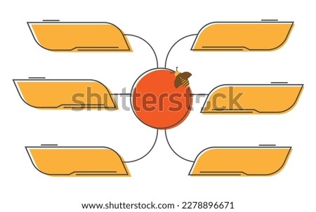 Orange Infographic Mind Map Vector