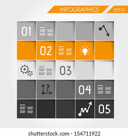 orange infographic square from squares. infographic concept.