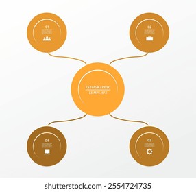 Orange infographic template with 4 steps, options, parts or processes.