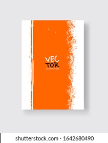 Orange ink brush stroke on white background. Minimalistic style. Vector illustration of grunge element stains.Vector brushes illustration.