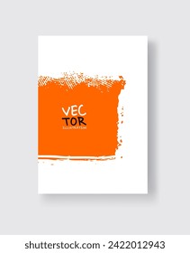 Icono de pincel de tinta naranja sobre fondo blanco. Estilo minimalista. Ilustración vectorial de las manchas de elementos grunge.Ilustración de pinceles vectorial.
