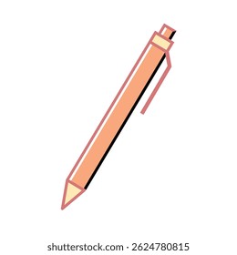 Orange ink pen icon. Vector illustration