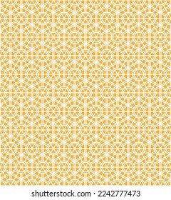 Orange interlocking pattern on white background. Chinese traditional pattern. Octagon and square pattern. 