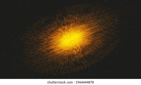 Orange interstella on Galaxy background with Milky Way spiral,Universe and starry concept design,vector