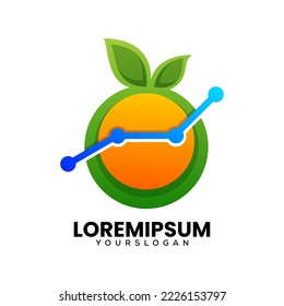 orange invest  gradient logo design template